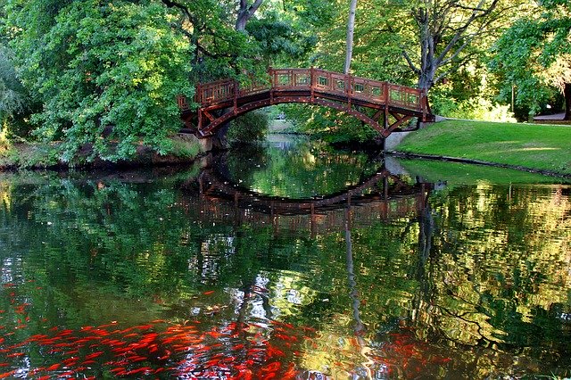 Der romantische Clara-Zetkin Park in Leipzig